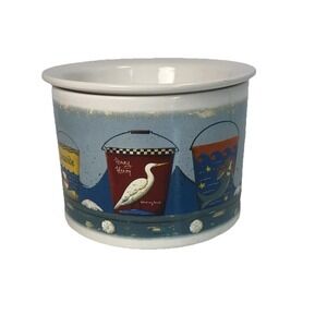 2-Pc Crock Chilled Cold‎ Dip Set Beach Ocean Pool Party Picnic Theme